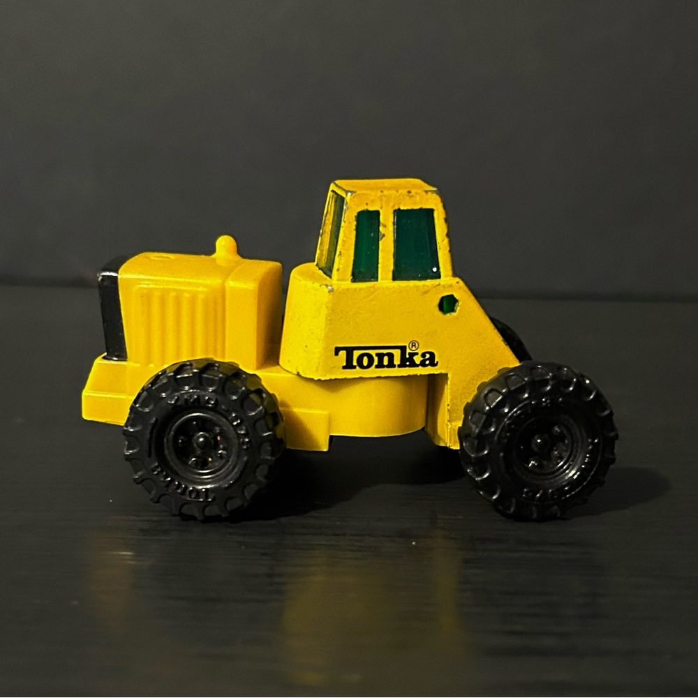 Vintage 1992 Mini Yellow Tonka Front Loader Toy Truck Construction Vehicle /D2